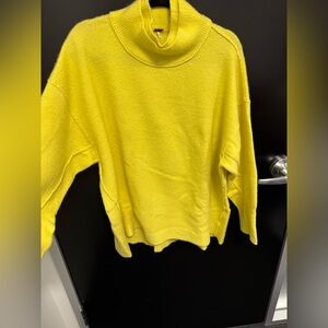 Free People Sunny Yellow Cowl Neck Sweater